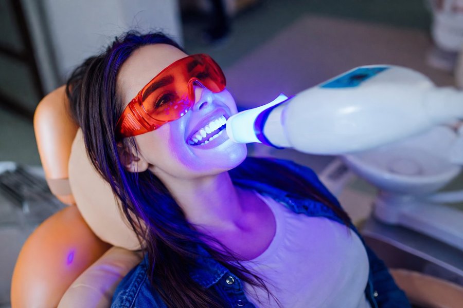 Professional teeth whitening treatment