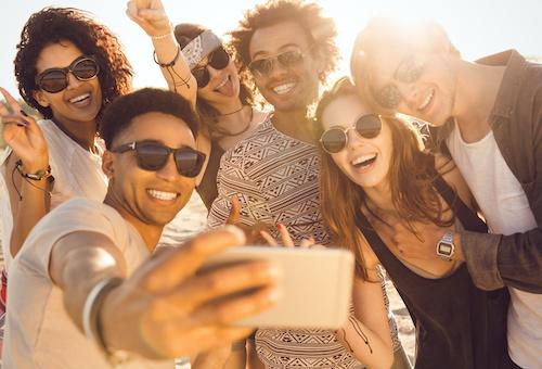 Group of young people taking a selfie together, ashburn va